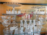 clear glass..cake plates, desserts, S&P's, platter