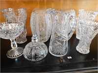crystals glass, 7 pcs, vases & pitchers