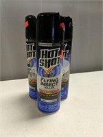 3 Cans Hot Shot Flying Insect Spray
