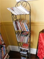 CD's w/wrought iron stand, approx 50
