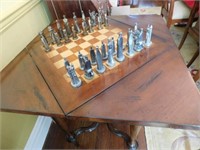 game table w/4 triangle dropleafs, 1-dwr