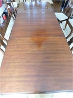 Duncan Phyfe mahog dining table w/6 chairs, 122"L