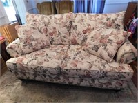 Sofa w/floral design, approx 72"