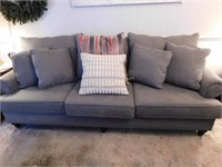 8 ft gray sofa  (like new)