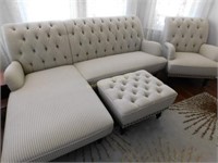 LR suite w/combo sofa/lounger, arm chair & ottoman