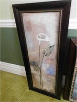 framed floral print (16-1/2w x 40-3/4h)