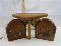 Heart Foot Stool & Wooden Eagle Bookends