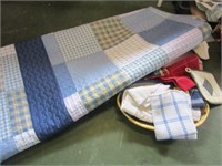 Full Size Bed Spread, Hand Towels, Pot Holders, &
