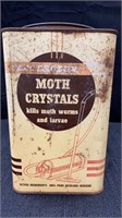 Moth crystal advertising tin