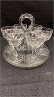 Tabletop Beverage Tray w/ 6 glasses