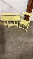 Child’s Antique Table w/ folding Chair
