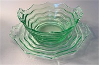 Depression Glass Bowl and Tray