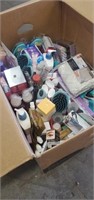 Box Lot of Assorted Makeup, Soap, Others