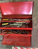 Red Tool Box Slide Out Drawers, Assorted Tools