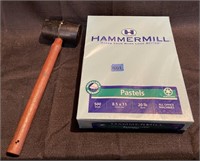unopened hammermill paper and rubber hammer