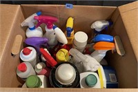 box lot of cleaning supplies