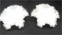 2 Fenton Silvercrest Ruffled Bowls