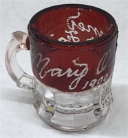1900 Ruby flash toothpick mug