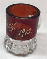 1913 Ruby flash toothpick mug