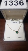 10K GOLD WITH EMERALDS NECKLACE