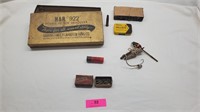 Vintage 22 Shells, Gun Box, Fishing Pole