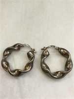 Sterling 1" twisted Hoop Earring