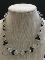 14" Laguna Crystal & Black Deco Necklace