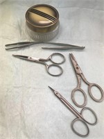 Deco Vanity Jar - Tweezers- Scissors