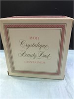 Avon Dusting Powder Glass Jar In Box