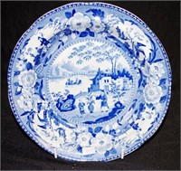 Pearlware transfer print blue & white plate