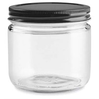 CASE OF 12 - Straight-Sided Glass Jars - 12 oz