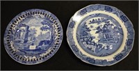 Two early 19th century pearlware side plates