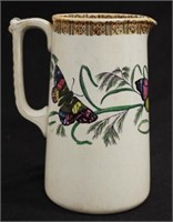 Victorian hand painted earthenware jug