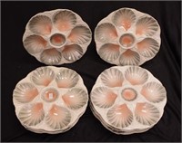 Set eight Sarreguemines France oyster plates