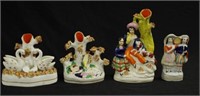 Four Victorian Staffordshire figures