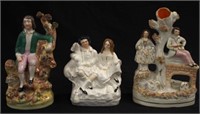 Three Victorian Staffordshire figures