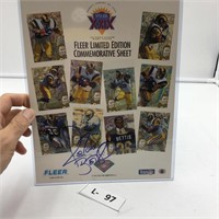 Fleer Limited Edition Bettis signed Sheet