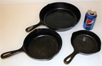 3 Cast Iron Skillet Pans