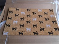 Black and White Cat Welcome Mat 35 x 25
