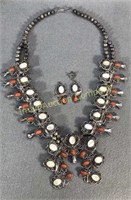Awesome Navajo Squash Blossom Necklace & Earrings