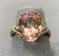 10kt Gold Pink Morganite Ring sz 9
