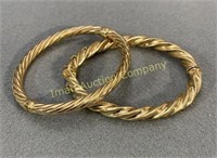 18kt Gold Bangle Bracelets - 2