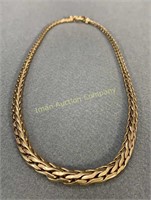 18kt Gold Flattened Chain Necklace 18"