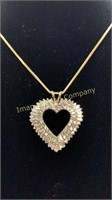 14kt Gold Diamond Heart Necklace 20"