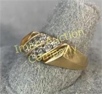 14kt Gold Diamond Gents Ring sz 12