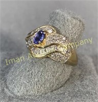14kt Gold Diamond/Tanzanite Ring sz 10