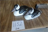 PAIR OF CARVED, WOODEN DUCKS