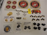 US MARINE PINS , INSIGNIAS , BARS, COIN & STICKERS