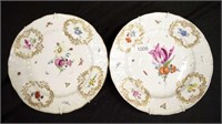 Two antique Meissen handpainted plates