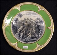 Victorian cabinet plate with religious print